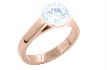 Round brilliant diamond set in 18ct rose gold